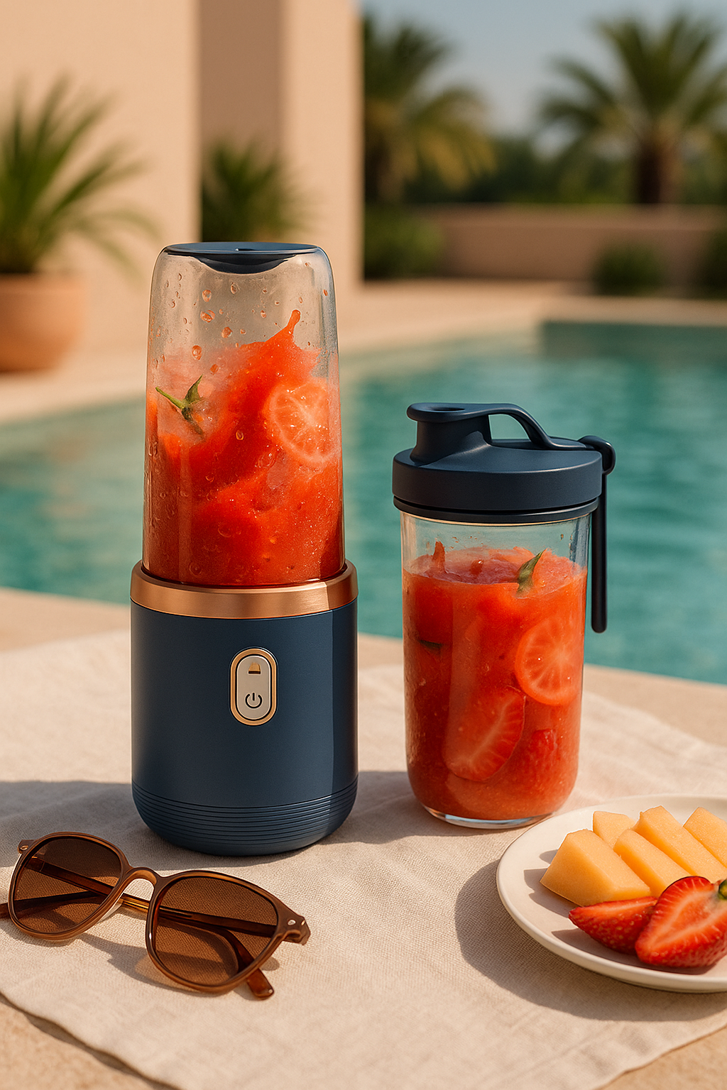 Blender Portable Électrique 400ml – Smoothies & Jus Frais en Été | Recharge USB + 2 Tasses.