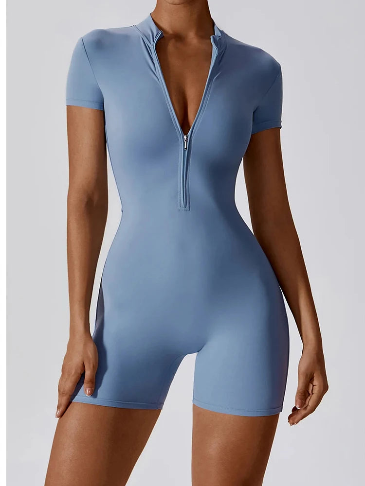 SummerFit – Combinaison Zippée Sculptante pour le Sport & l’Été.